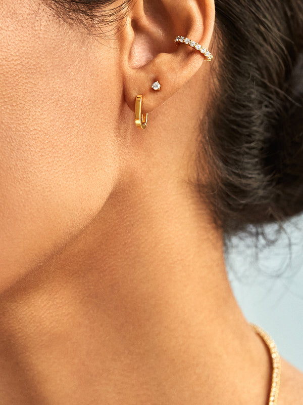 Lilith 18K Gold Earring Set - Clear/Gold