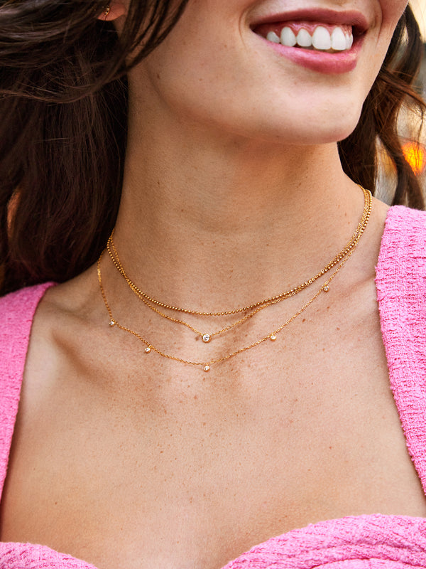 Clio 18K Gold Necklace - Clear/Gold