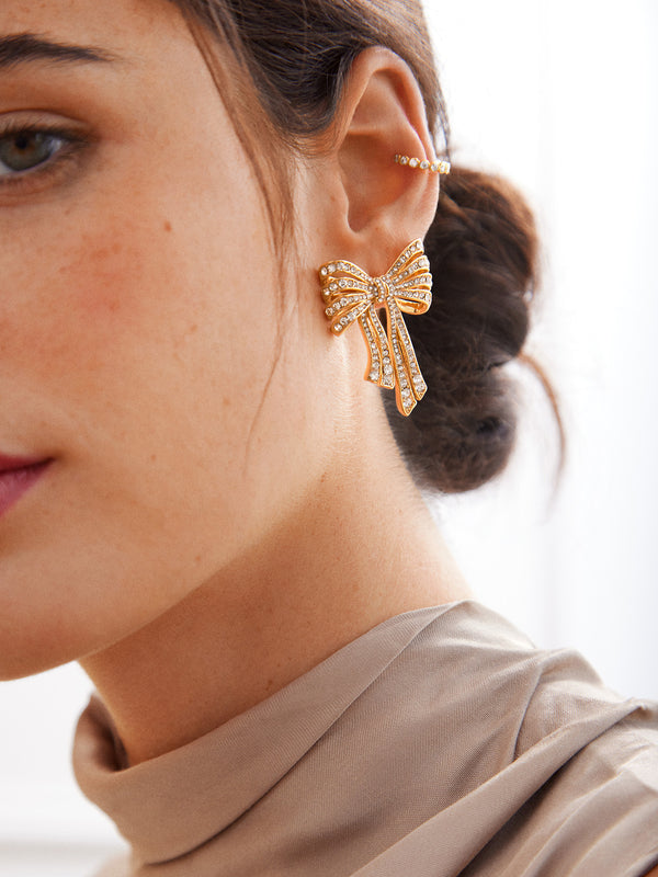 That's A Wrap Earrings - Clear/Gold