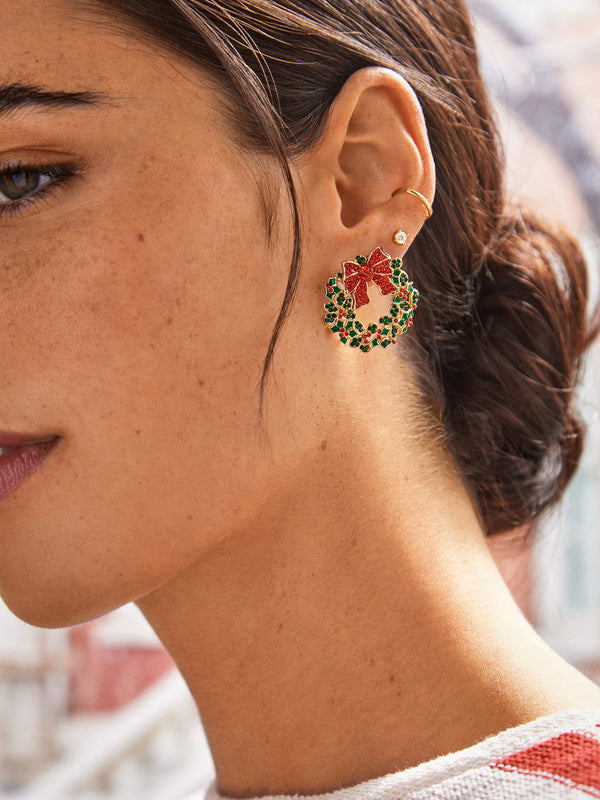 Boughs of Holly Earrings - Green