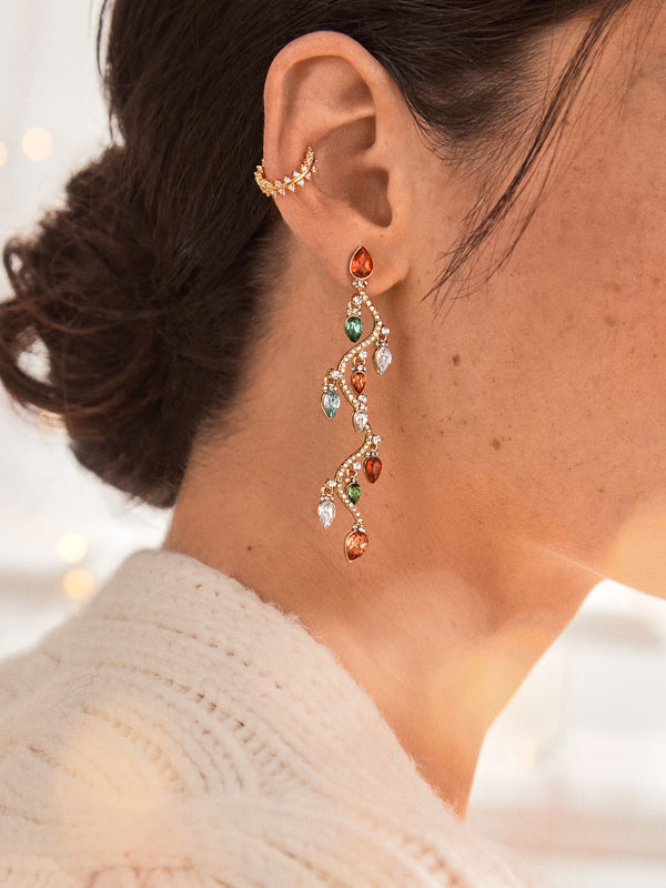 Bright Lights Earrings - Green/Red