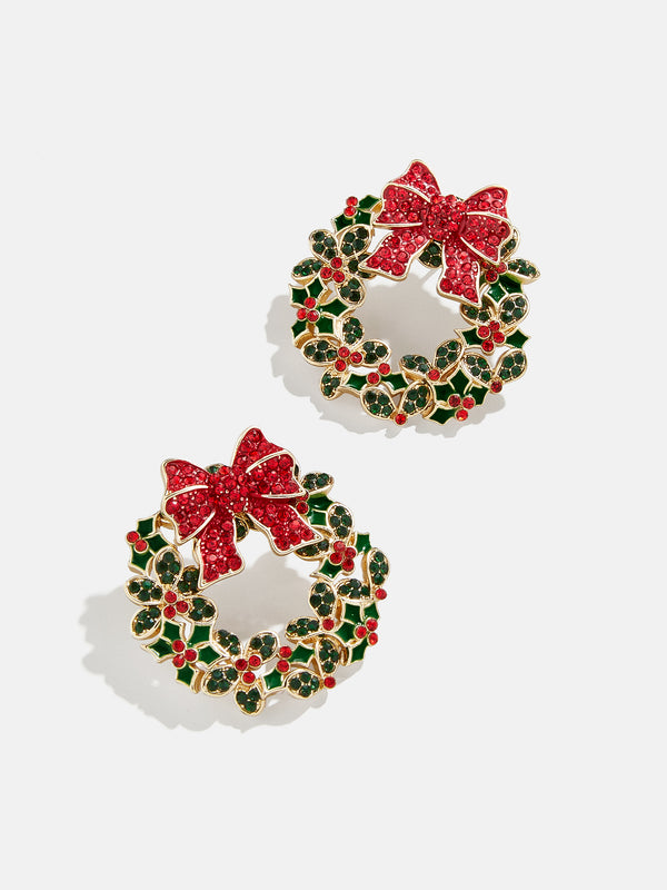 Boughs of Holly Earrings - Green