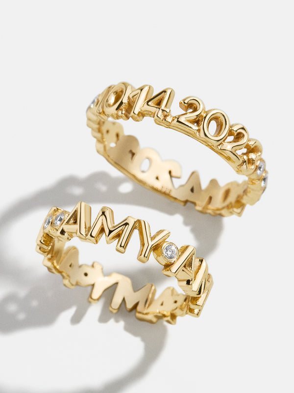 18K Gold Custom Nameplate Ring - Name