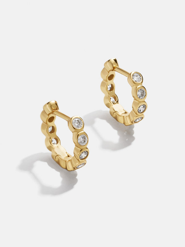 Jessica 18K Gold Earrings - Clear/Gold