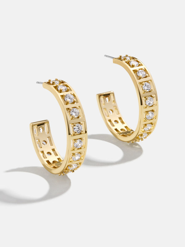 Evelyn Earrings - Clear/Gold
