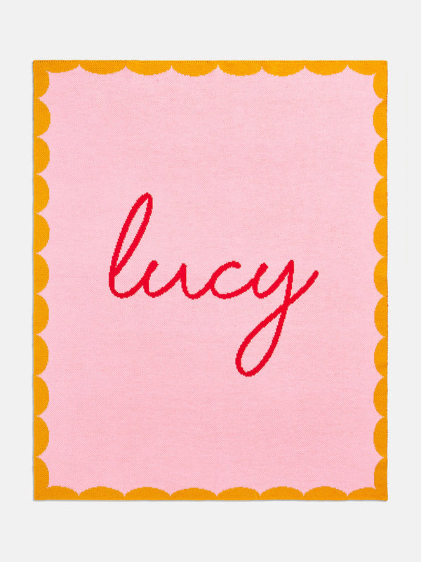 Subtly Scalloped Custom Blanket - Pink/Orange