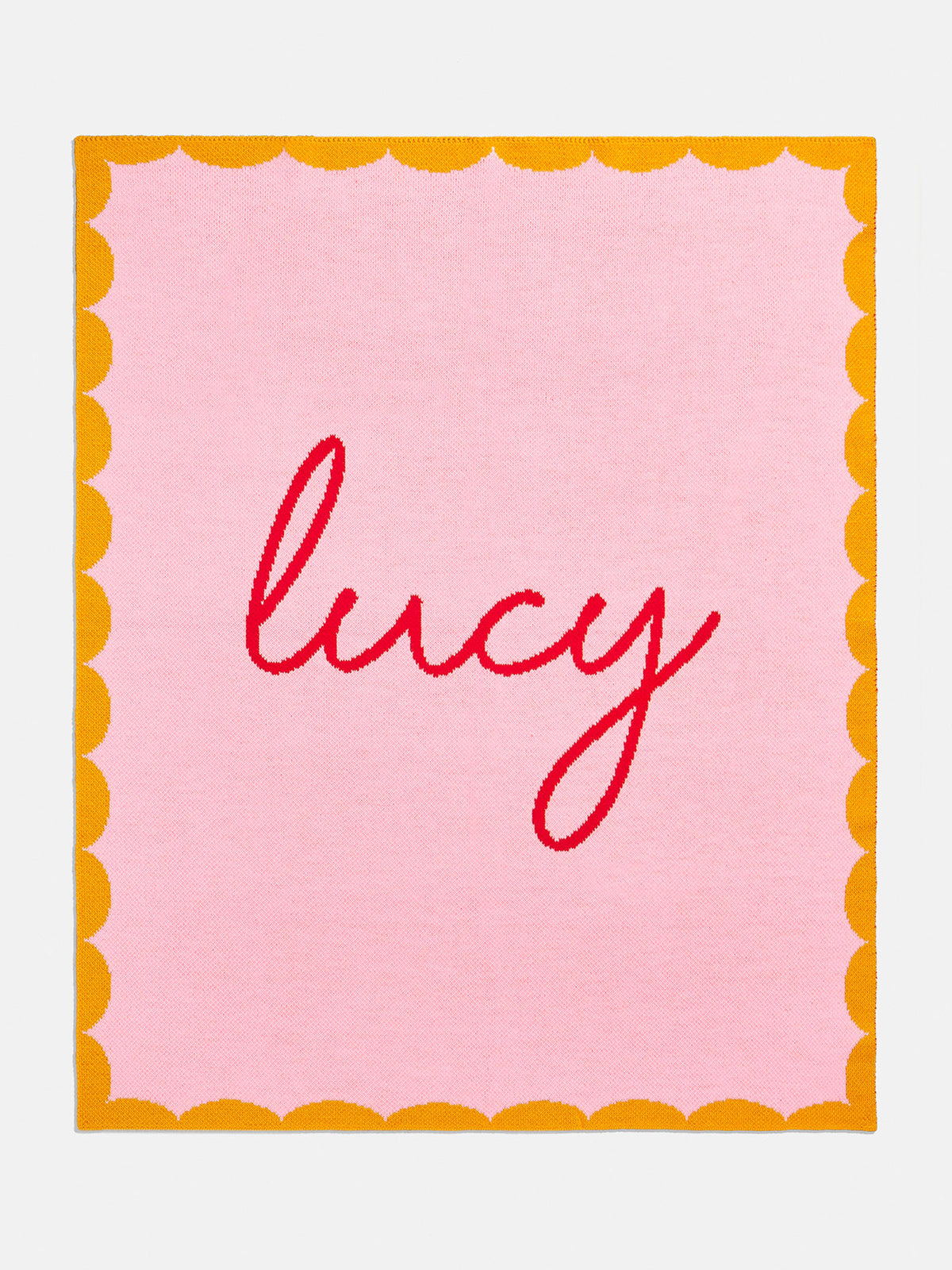 Subtly Scalloped Custom Blanket - Pink/Orange