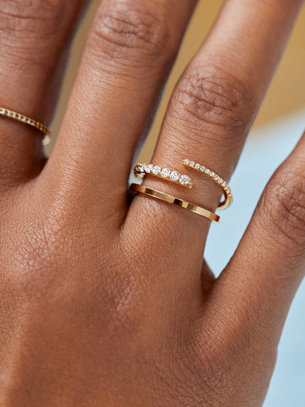Nicole 18K Gold Ring - Clear/Gold