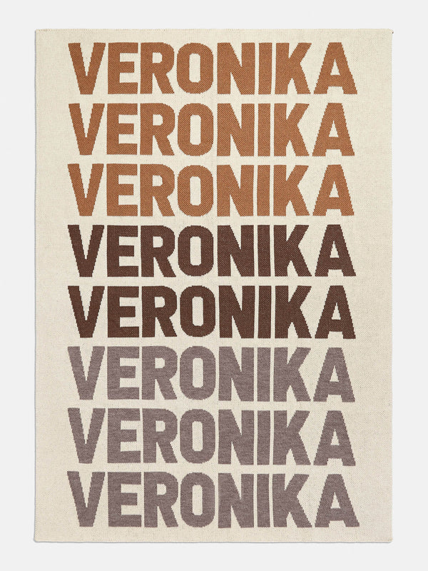 Ombre Name Custom Blanket - Tan/Brown