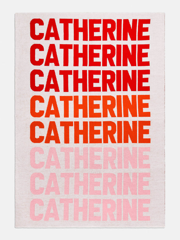 Ombre Name Custom Blanket - Red/Pink