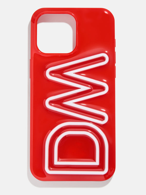Fine Line Custom iPhone Case - Bright Red/White